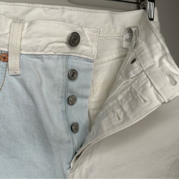 Levi's Denim High-Rise Deconstructed Button Fly Jean Skirt - Picture 9 of 13